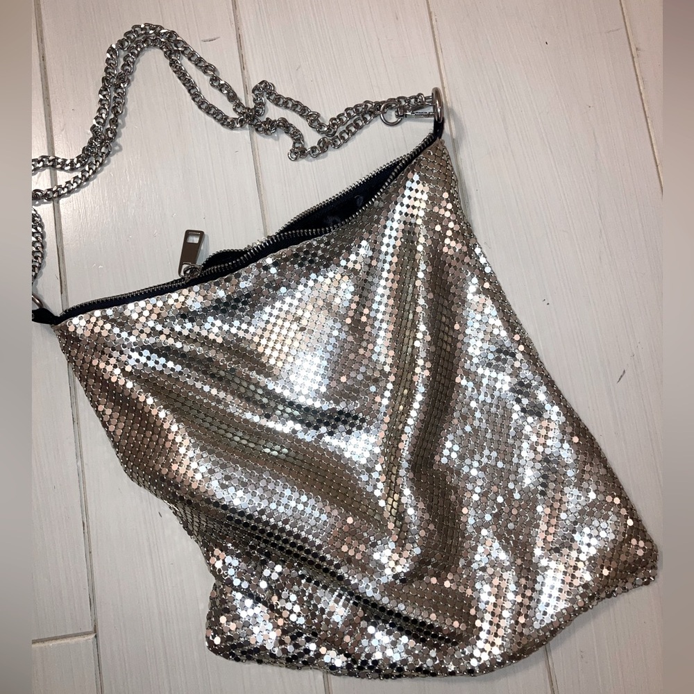 Silver chainmail bag
